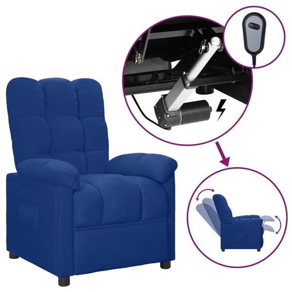 Grote foto vidaxl fauteuil elektrisch verstelbaar stof blauw huis en inrichting stoelen