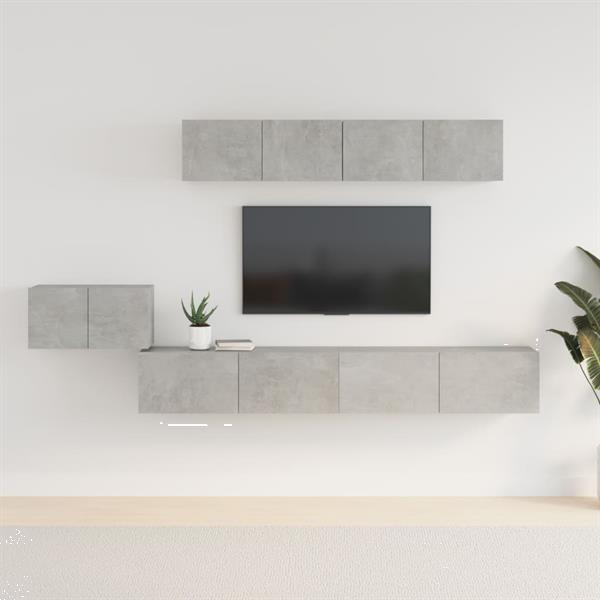 Grote foto vidaxl 5 delige tv meubelset bewerkt hout betongrijs huis en inrichting overige