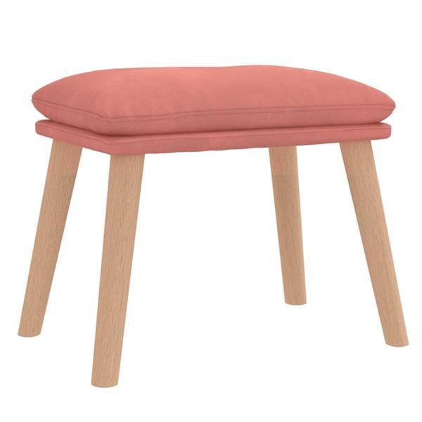Grote foto vidaxl relaxstoel met voetenbank fluweel roze huis en inrichting stoelen
