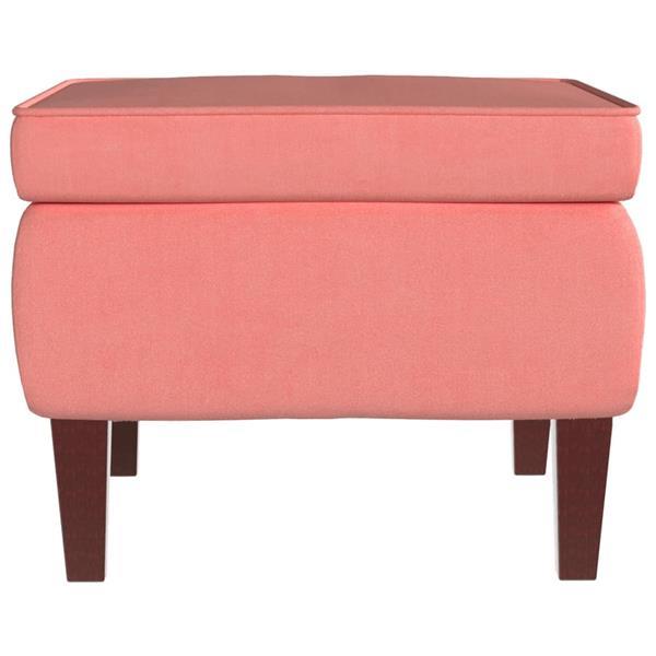 Grote foto vidaxl fauteuil met voetenbank fluweel roze huis en inrichting stoelen