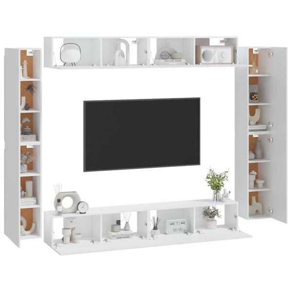 Grote foto vidaxl 8 delige tv meubelset bewerkt hout wit huis en inrichting overige