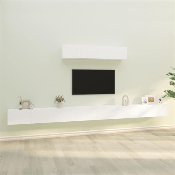 Grote foto vidaxl 6 delige tv meubelset bewerkt hout wit huis en inrichting overige