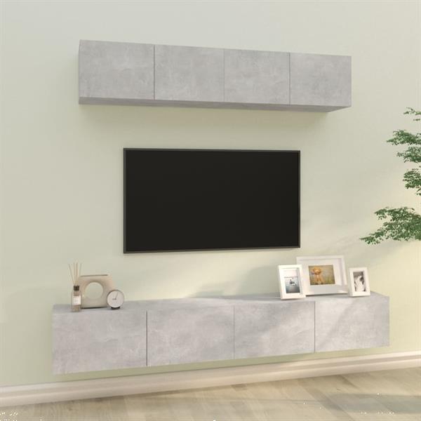 Grote foto vidaxl 4 delige tv meubelset bewerkt hout betongrijs huis en inrichting overige