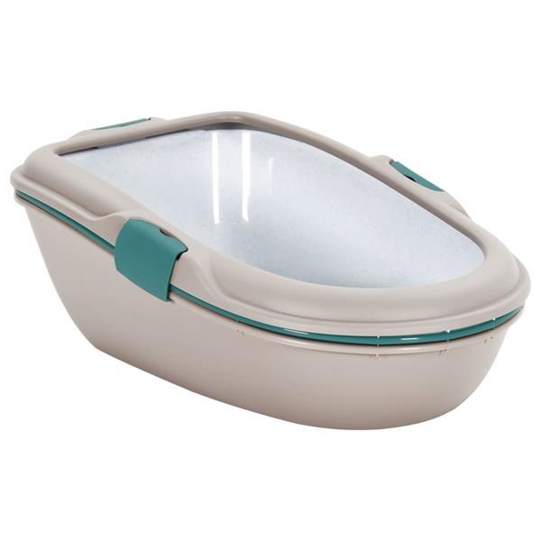 Grote foto vidaxl kattenbak 69 5x47x26 cm polypropeen bruin en wit dieren en toebehoren katten accessoires