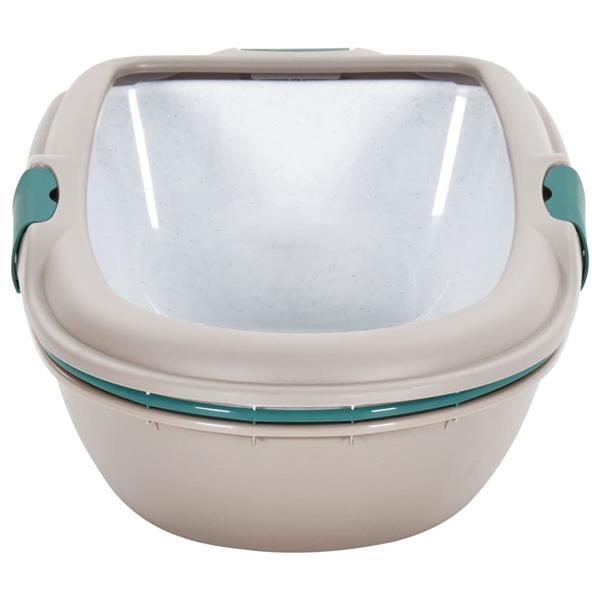 Grote foto vidaxl kattenbak 69 5x47x26 cm polypropeen bruin en wit dieren en toebehoren katten accessoires