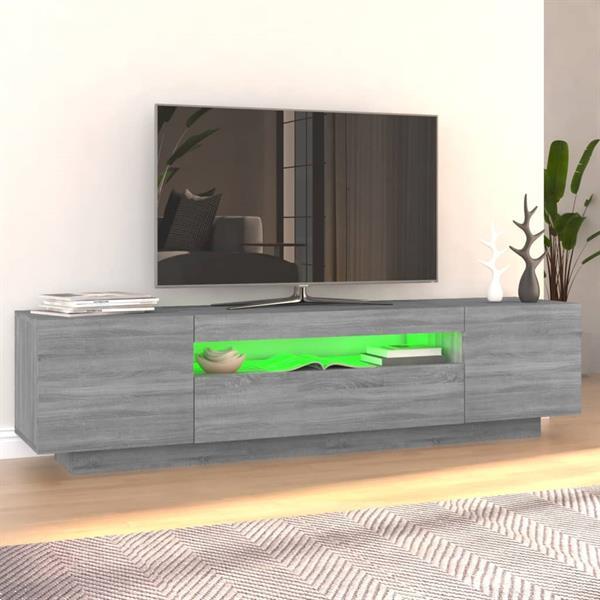 Grote foto vidaxl tv meubel met led verlichting 160x35x40 cm grijs sono huis en inrichting overige