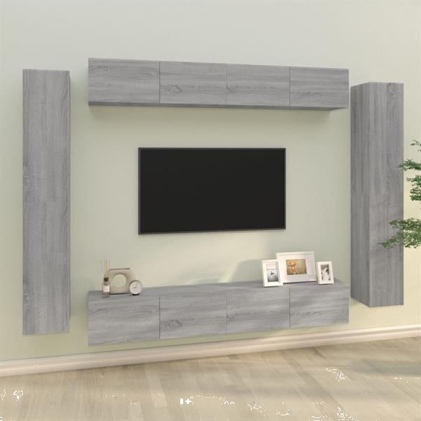 Grote foto vidaxl 8 delige tv meubelset bewerkt hout grijs sonoma eiken huis en inrichting overige