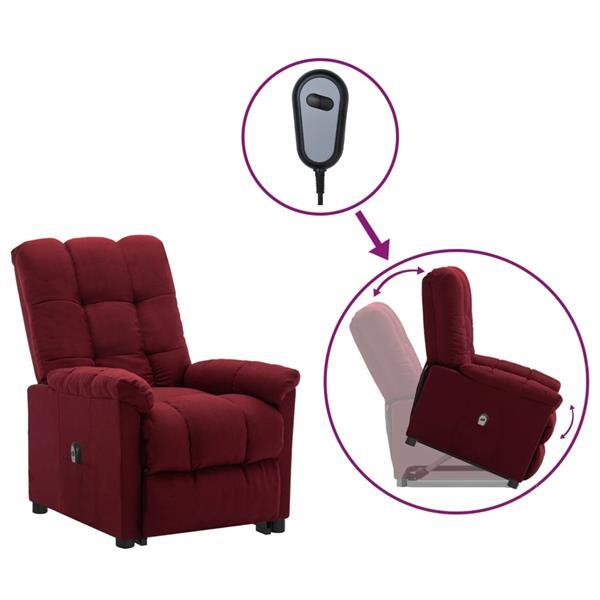 Grote foto vidaxl sta opstoel verstelbaar stof wijnrood huis en inrichting stoelen