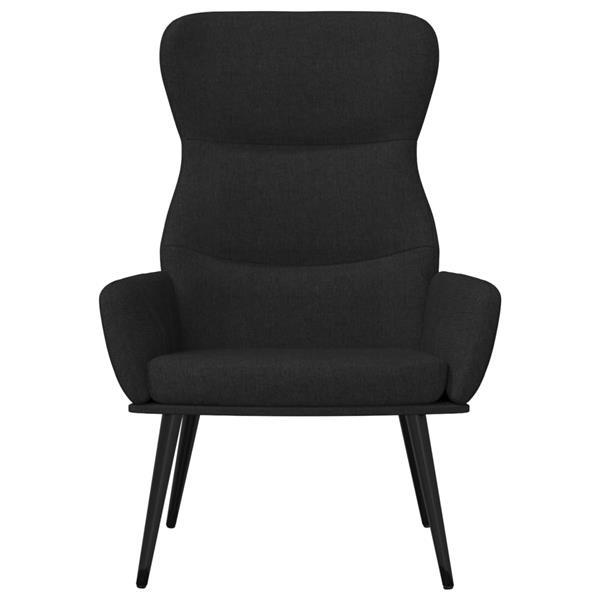 Grote foto vidaxl relaxstoel met voetenbank stof zwart huis en inrichting stoelen