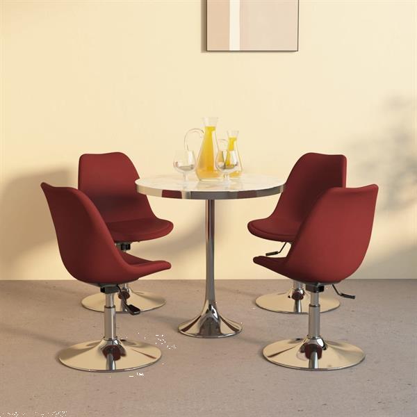 Grote foto vidaxl chaises pivotantes de salle manger 4 pcs rouge bord huis en inrichting stoelen