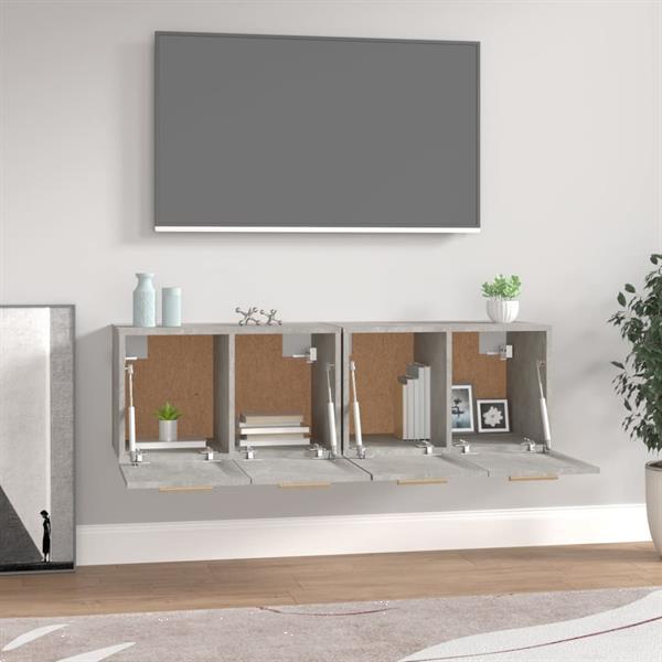 Grote foto vidaxl armoires murales 2pcs gris b ton 60x36 5x35cm bois d huis en inrichting overige