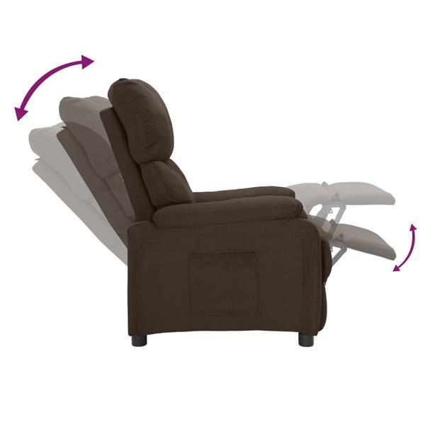 Grote foto vidaxl fauteuil verstelbaar stof donkerbruin huis en inrichting stoelen