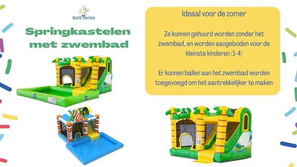 Grote foto nieuwe springkasteel met zwembad te koop kinderen en baby trampolines en springkussens