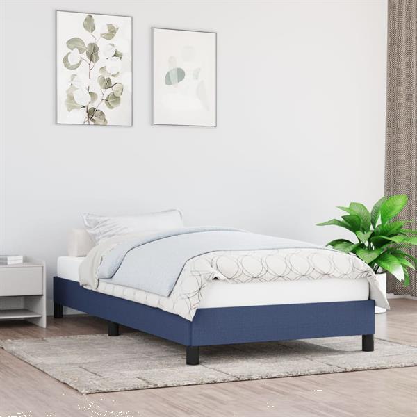 Grote foto vidaxl cadre de lit bleu 90x190 cm tissu huis en inrichting bedden