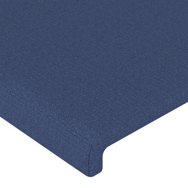 Grote foto vidaxl cadre de lit avec t te de lit bleu 140x190 cm tissu huis en inrichting bedden