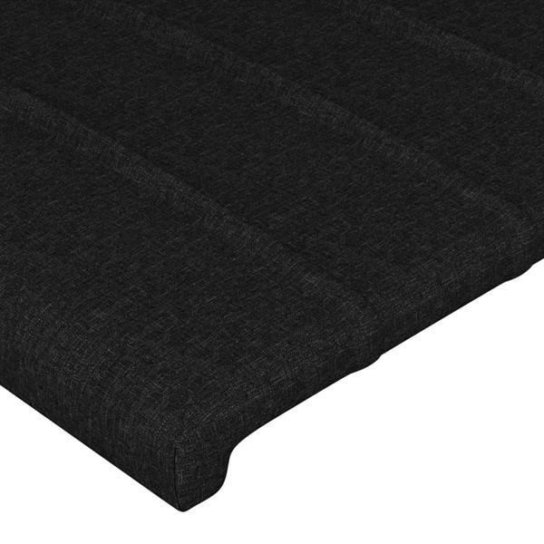 Grote foto vidaxl cadre de lit avec t te de lit noir 120x200 cm tissu huis en inrichting bedden