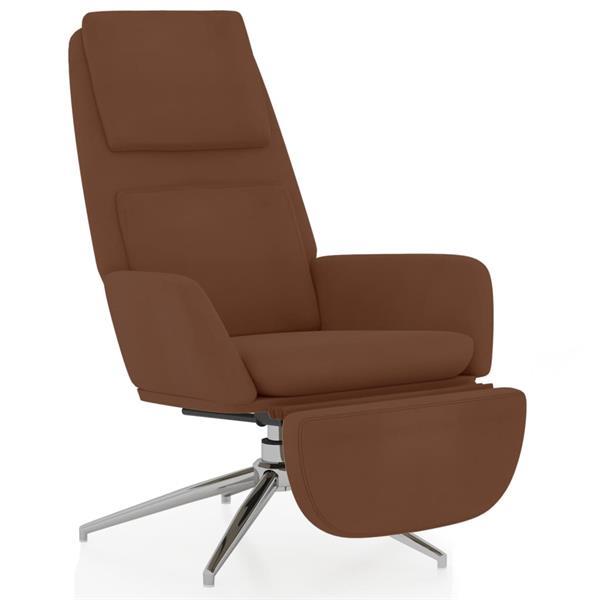 Grote foto vidaxl chaise de relaxation avec repose pied marron tissu mi huis en inrichting stoelen