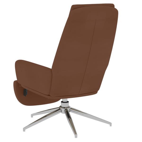 Grote foto vidaxl chaise de relaxation avec repose pied marron tissu mi huis en inrichting stoelen