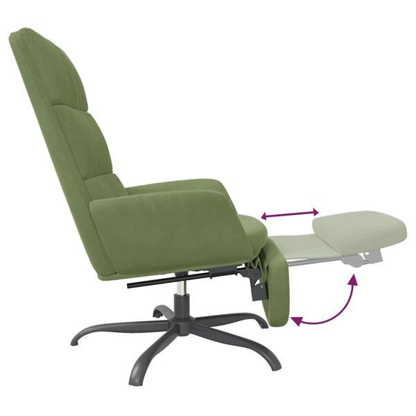 Grote foto vidaxl chaise de relaxation avec repose pied vert clair velo huis en inrichting stoelen