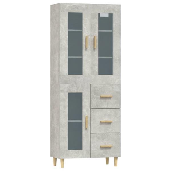 Grote foto vidaxl buffet haut gris b ton 69 5x34x180 cm bois d ing nier huis en inrichting overige