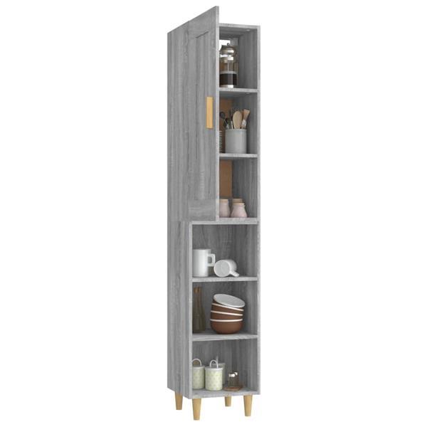 Grote foto vidaxl buffet haut sonoma gris 35x34x180 cm bois d ing nieri huis en inrichting overige