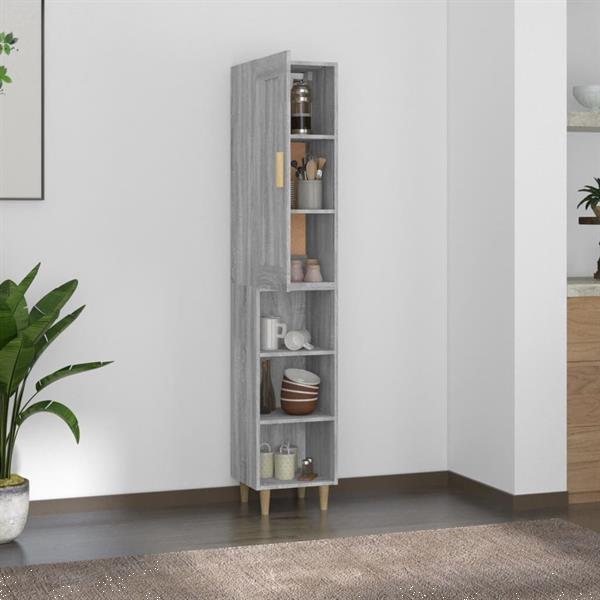 Grote foto vidaxl buffet haut sonoma gris 35x34x180 cm bois d ing nieri huis en inrichting overige