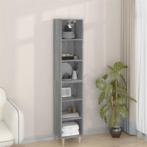 Grote foto vidaxl buffet haut sonoma gris 34 5x32 5x180 cm bois d ing n huis en inrichting overige