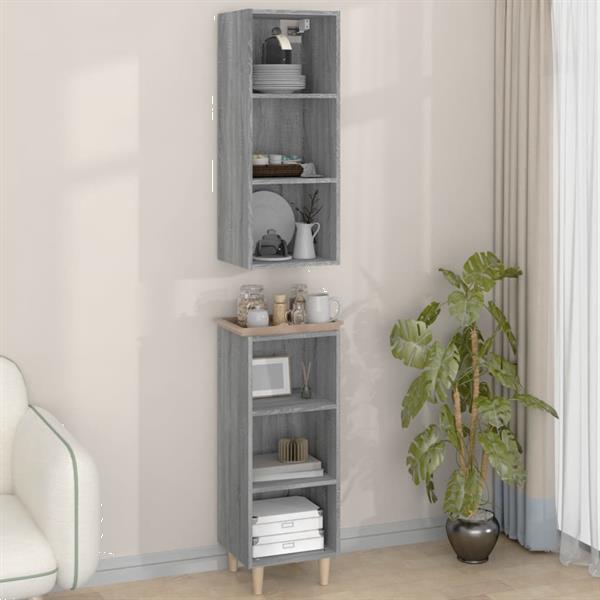 Grote foto vidaxl buffet haut sonoma gris 34 5x32 5x180 cm bois d ing n huis en inrichting overige