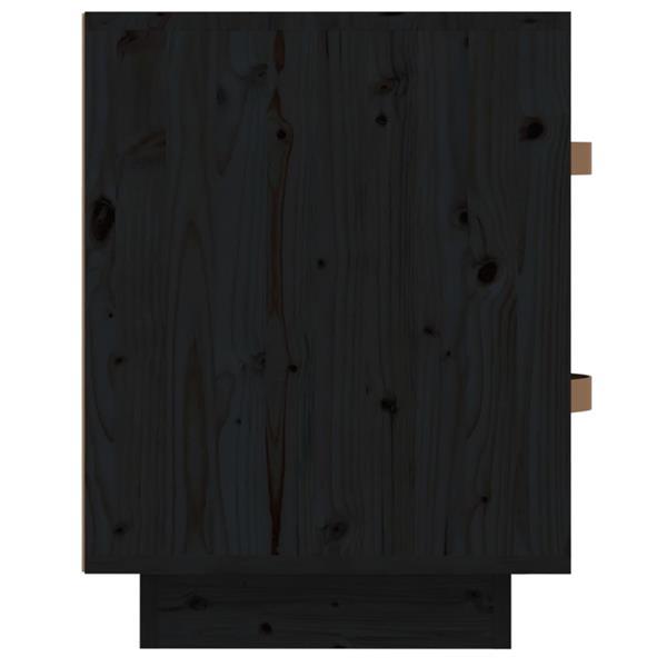Grote foto vidaxl table de chevet noir 40x34x45 cm bois de pin massif huis en inrichting complete slaapkamers