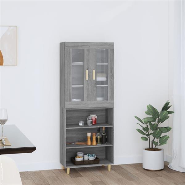 Grote foto vidaxl buffet haut sonoma gris 69 5x34x180 cm bois d ing nie huis en inrichting overige