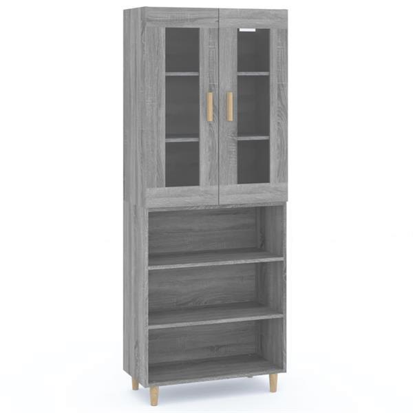 Grote foto vidaxl buffet haut sonoma gris 69 5x34x180 cm bois d ing nie huis en inrichting overige