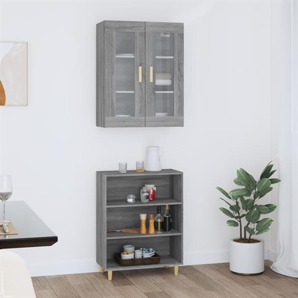 Grote foto vidaxl buffet haut sonoma gris 69 5x34x180 cm bois d ing nie huis en inrichting overige