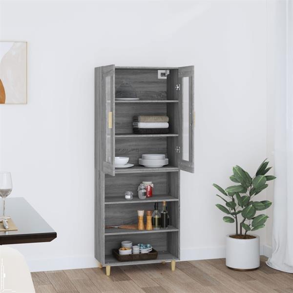 Grote foto vidaxl buffet haut sonoma gris 69 5x34x180 cm bois d ing nie huis en inrichting overige