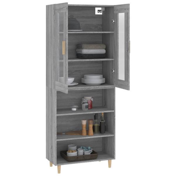 Grote foto vidaxl buffet haut sonoma gris 69 5x34x180 cm bois d ing nie huis en inrichting overige