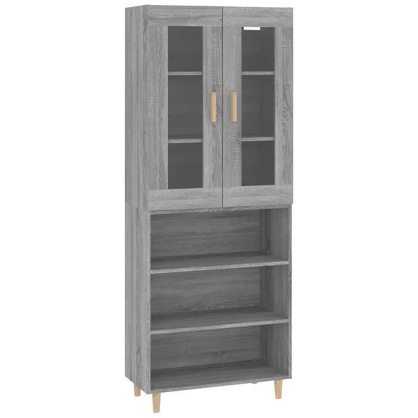 Grote foto vidaxl buffet haut sonoma gris 69 5x34x180 cm bois d ing nie huis en inrichting overige