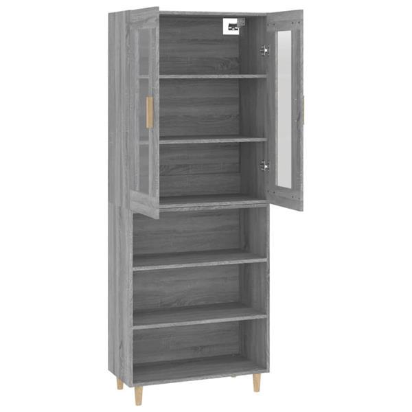 Grote foto vidaxl buffet haut sonoma gris 69 5x34x180 cm bois d ing nie huis en inrichting overige