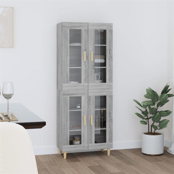 Grote foto vidaxl buffet haut sonoma gris 69 5x34x180 cm bois d ing nie huis en inrichting overige