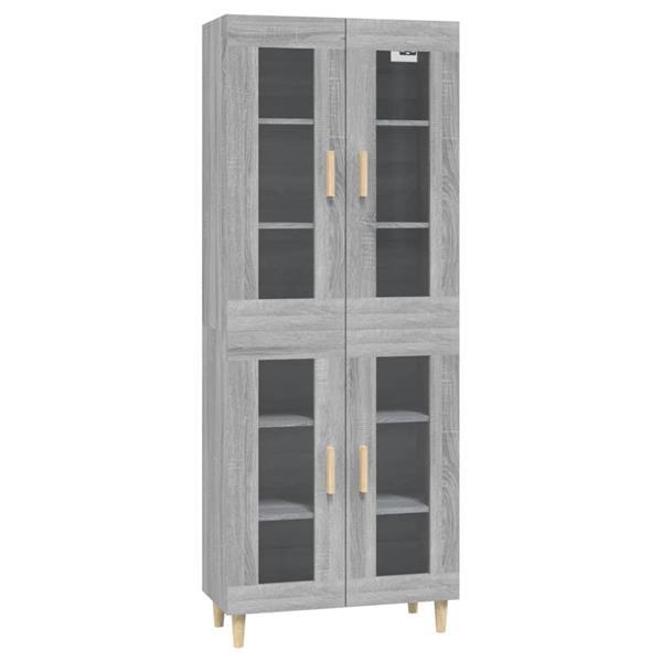 Grote foto vidaxl buffet haut sonoma gris 69 5x34x180 cm bois d ing nie huis en inrichting overige