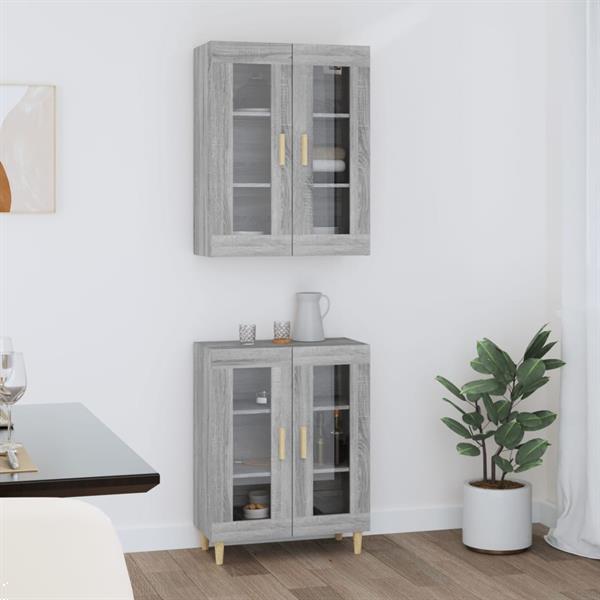 Grote foto vidaxl buffet haut sonoma gris 69 5x34x180 cm bois d ing nie huis en inrichting overige