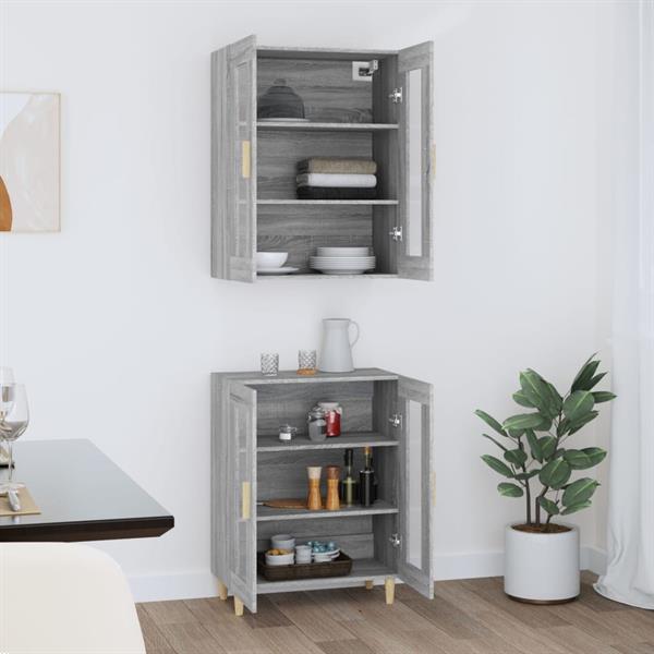 Grote foto vidaxl buffet haut sonoma gris 69 5x34x180 cm bois d ing nie huis en inrichting overige