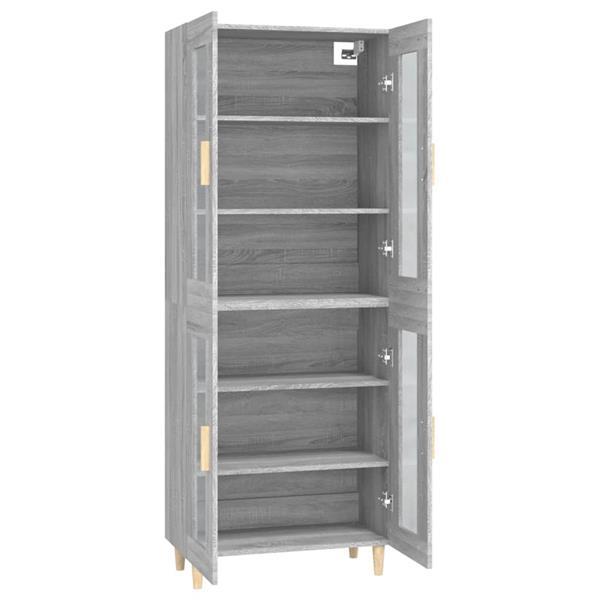 Grote foto vidaxl buffet haut sonoma gris 69 5x34x180 cm bois d ing nie huis en inrichting overige