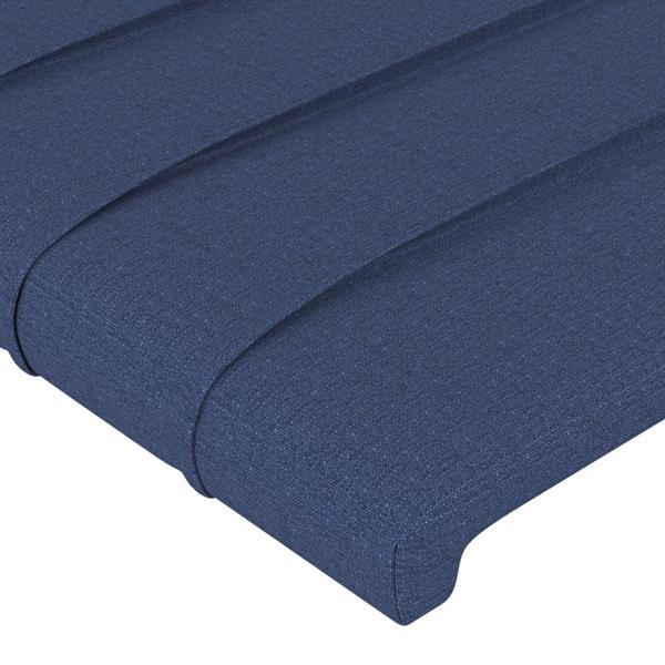Grote foto vidaxl cadre de lit avec t te de lit bleu 100 x 200 cm tissu huis en inrichting bedden
