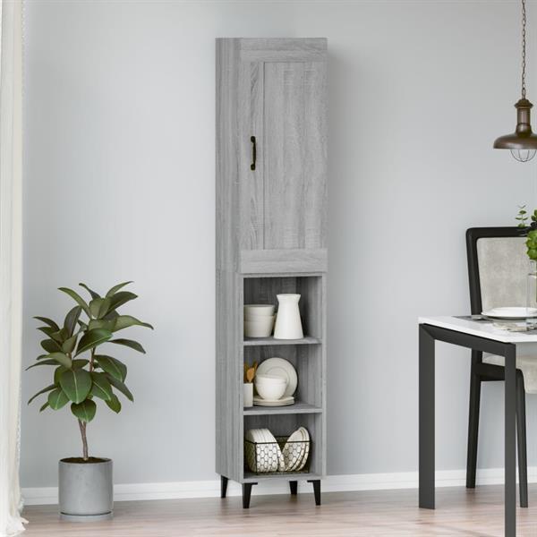 Grote foto vidaxl buffet haut sonoma gris 35x34x180 cm bois d ing nieri huis en inrichting overige