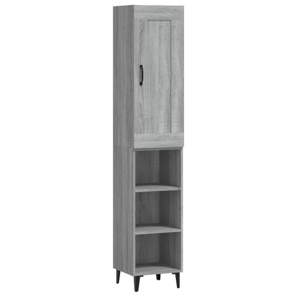 Grote foto vidaxl buffet haut sonoma gris 35x34x180 cm bois d ing nieri huis en inrichting overige