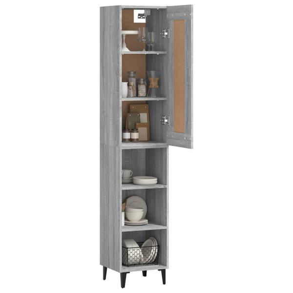 Grote foto vidaxl buffet haut sonoma gris 35x34x180 cm bois d ing nieri huis en inrichting overige