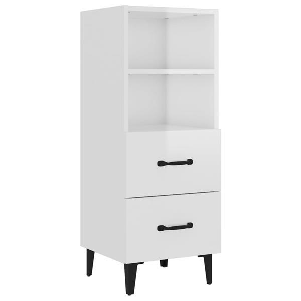 Grote foto vidaxl buffet haut blanc brillant 35x34x180 cm bois d ing ni huis en inrichting overige