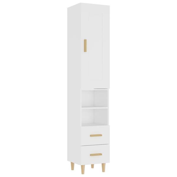 Grote foto vidaxl buffet haut blanc 35x34x180 cm bois d ing nierie huis en inrichting overige