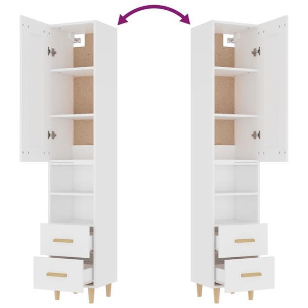 Grote foto vidaxl buffet haut blanc 35x34x180 cm bois d ing nierie huis en inrichting overige