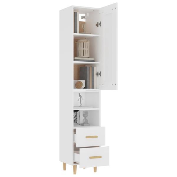 Grote foto vidaxl buffet haut blanc 35x34x180 cm bois d ing nierie huis en inrichting overige