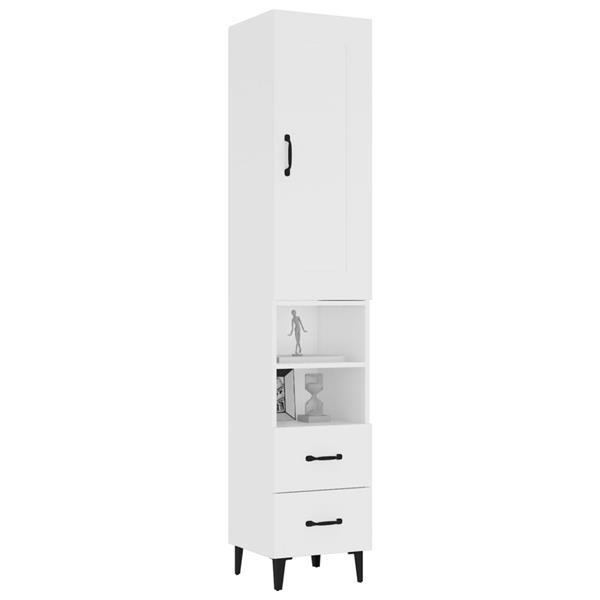 Grote foto vidaxl buffet haut blanc 35x34x180 cm bois d ing nierie huis en inrichting overige